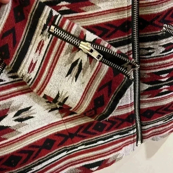 [US S]Vintage FOREVER 21 NAVAJO  Aztec Punk Design Jacket - Picture 6 of 8